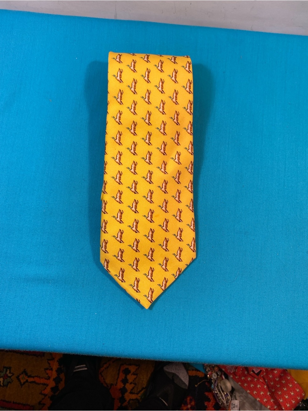Southern Proper Yellow Tie with Mallard Ducks